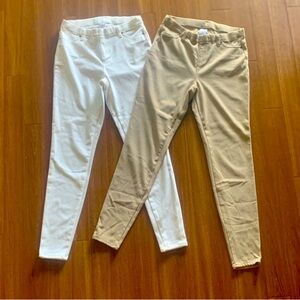 Bundle of TWO Time and Tru Jegging Casual Pants~Taupe +White